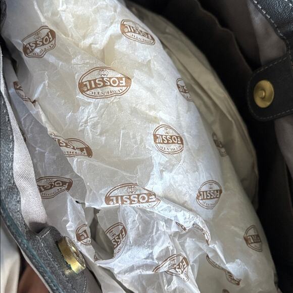 Fossil EUC Gwen Large Black Leather Tote Bag - Picture 5 of 9